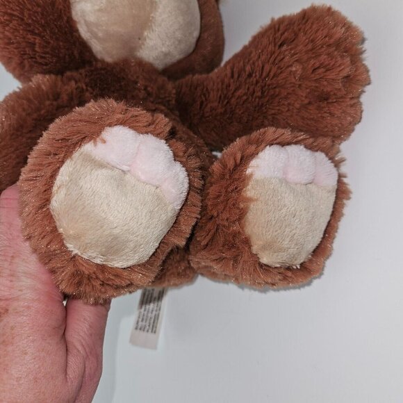 Aurora Lil Benny Brown Teddy Bear Plush Pink Feet 9.5" Stuffed Animal Toy SOFT - Picture 5 of 7